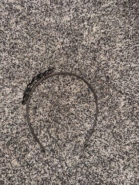 Girls Black Crystal Leaf Accent Headband